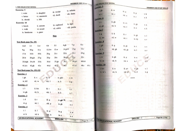Silent Consonants Key | PDF