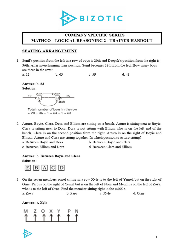 7 - Logical Reasoning 2 - Trainer Handout | PDF
