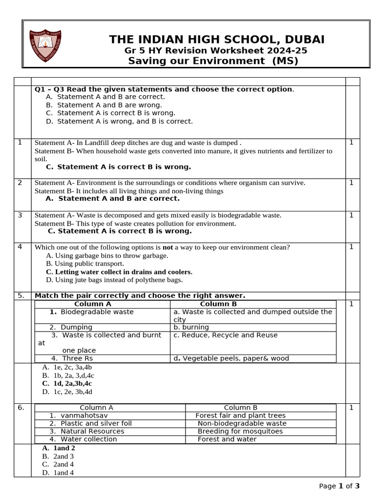 Gr 5 ws ms saving our environment pdf