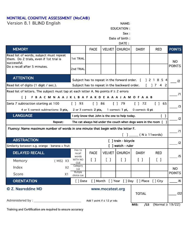 Moca blind test 8 1 pdf