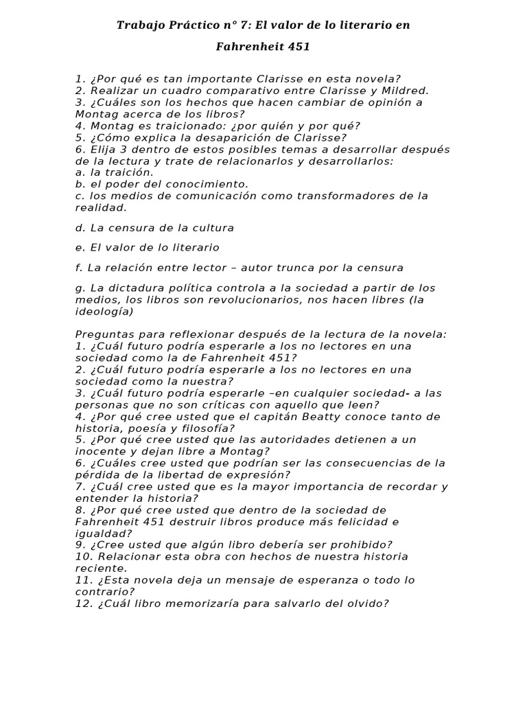 Actividades fahrenheit 451 pdf