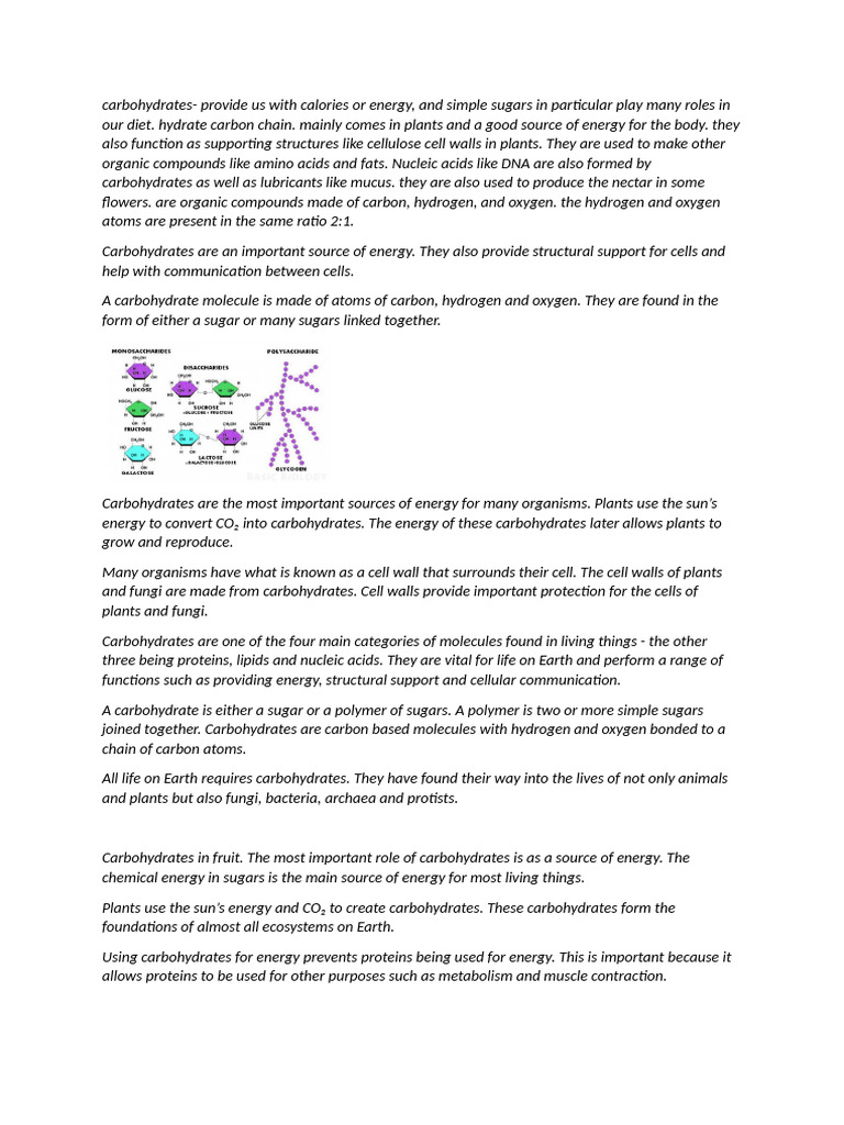 Carbohydrates | PDF