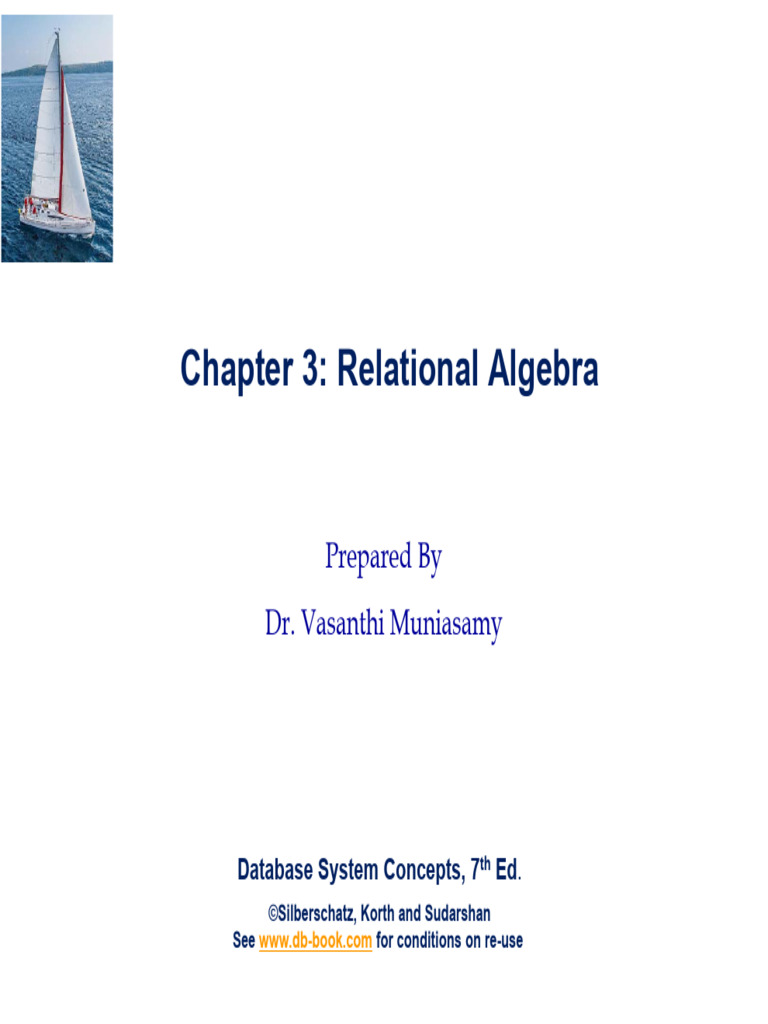 Chapter 3 - Relational Algebra | PDF