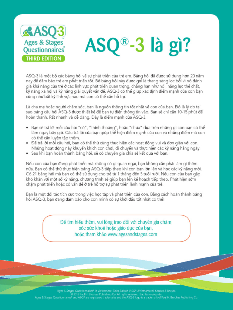 What Is ASQ 3 Vietnamese | PDF