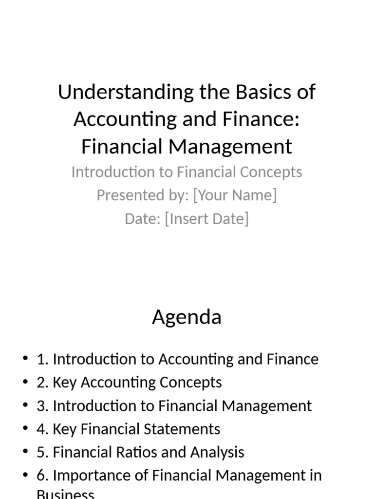 Accounting and Financial Management Presentation | PDF