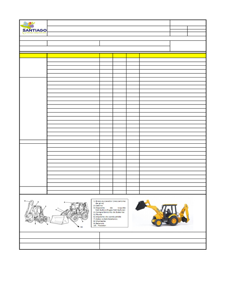Check List - Retroexcavadora | PDF