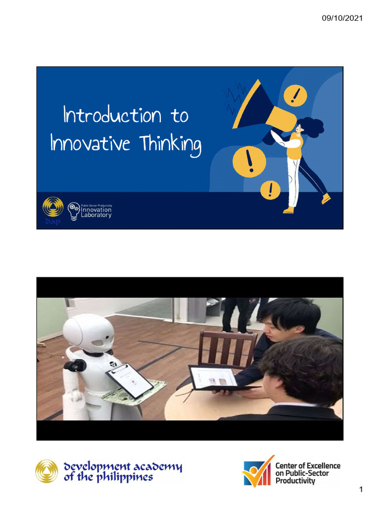 DAP Introduction To Innovative Thinking in The Public Sector | PDF