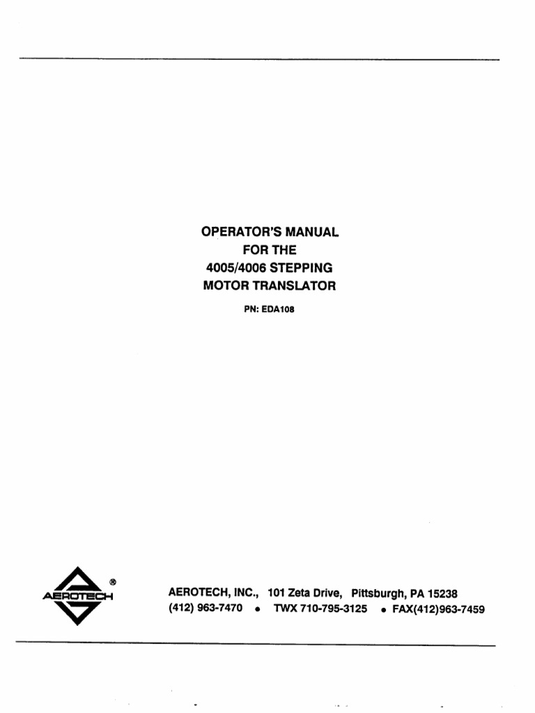 EDA108 - 4005 Stepping Translator | PDF