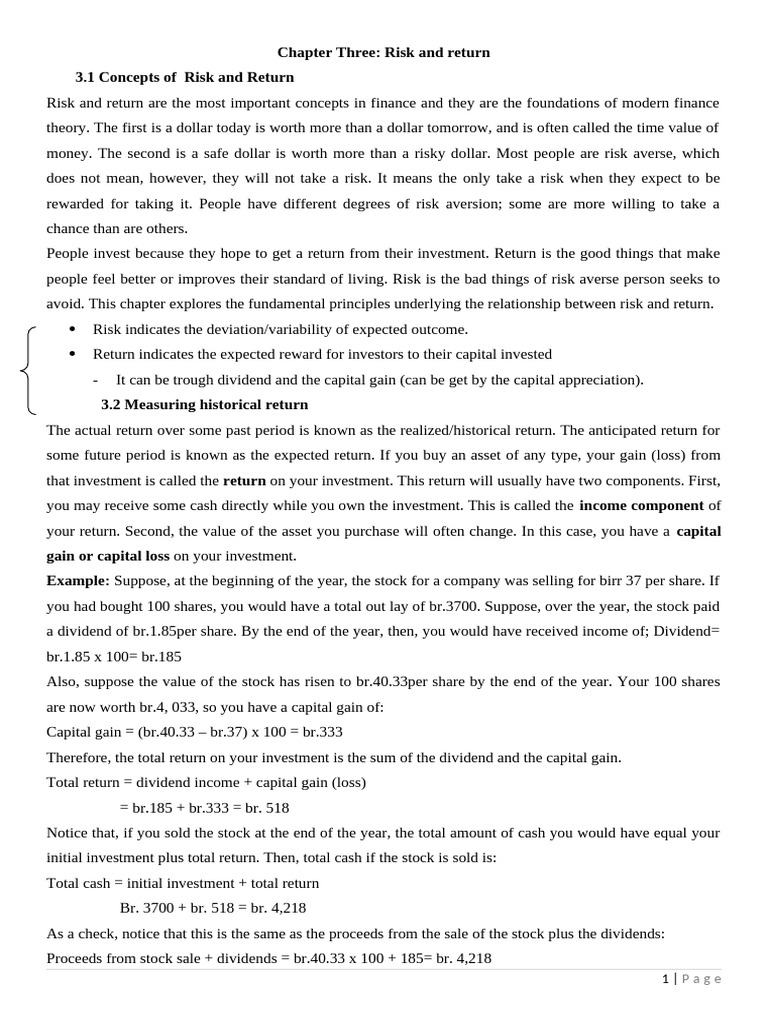 Understanding Risk and Return in Finance | PDF | Capital Asset Pricing ...