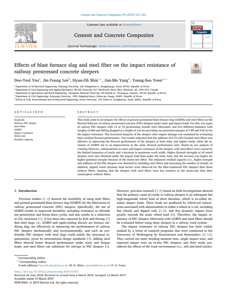 Effects of Blast Furnace Slag and Steel Fiber On The Impact Resistance ...