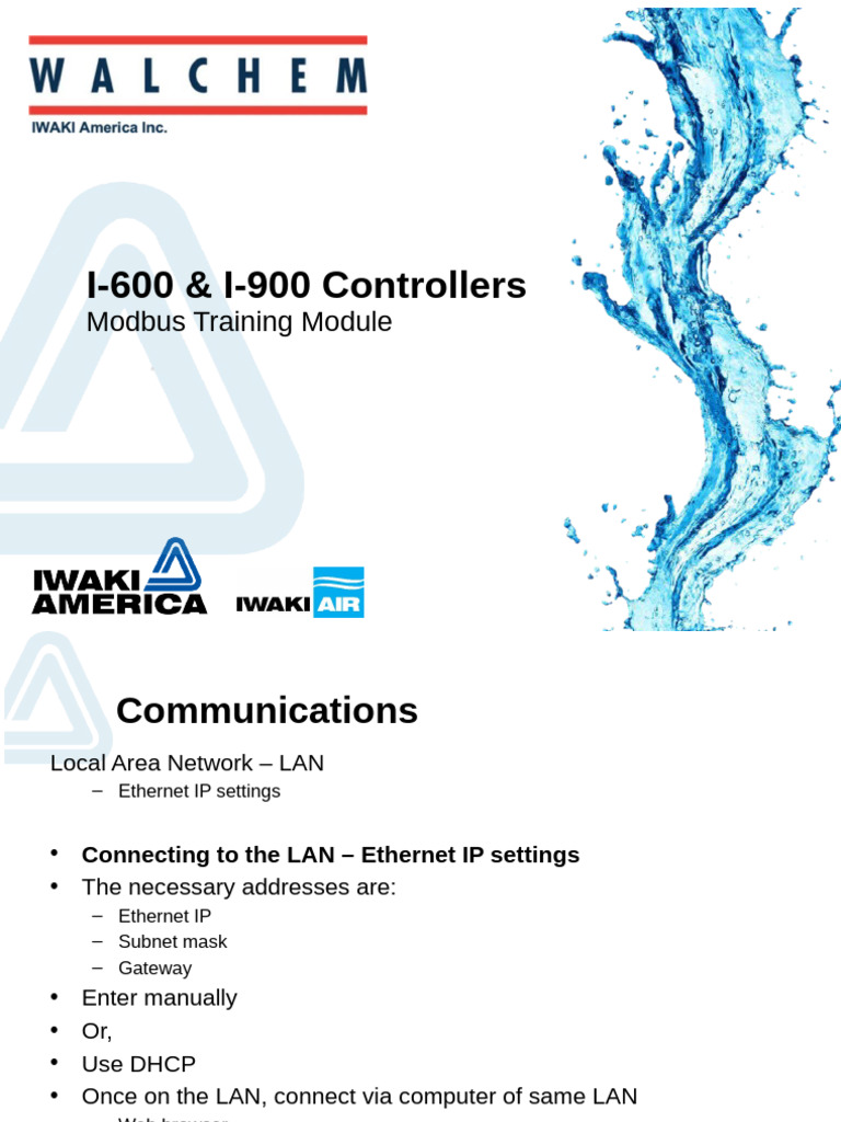 W600 W900 Modbus Training | PDF
