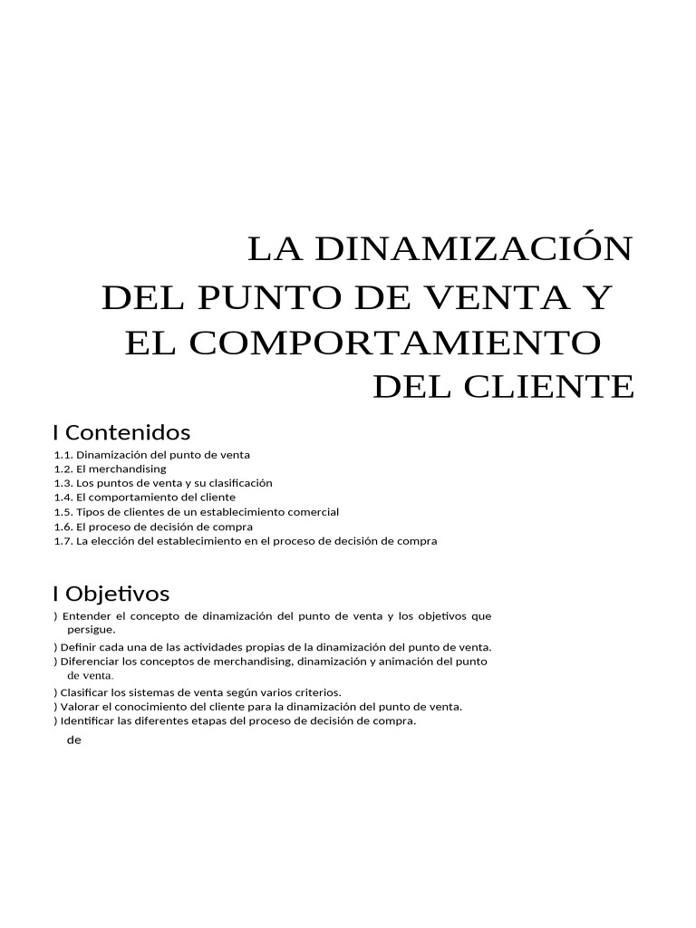 UT 1 Dinamizacion en El Punto de Venta | PDF