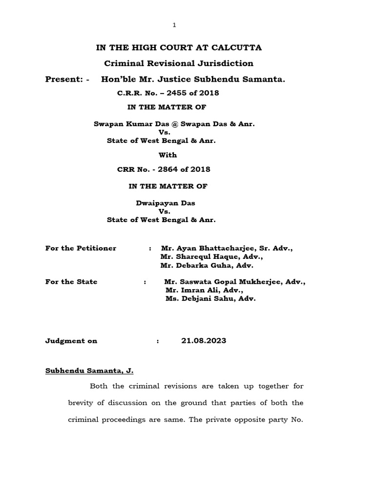 Swapan Kumar Das Swapan Das Vs State of West Bengal | PDF