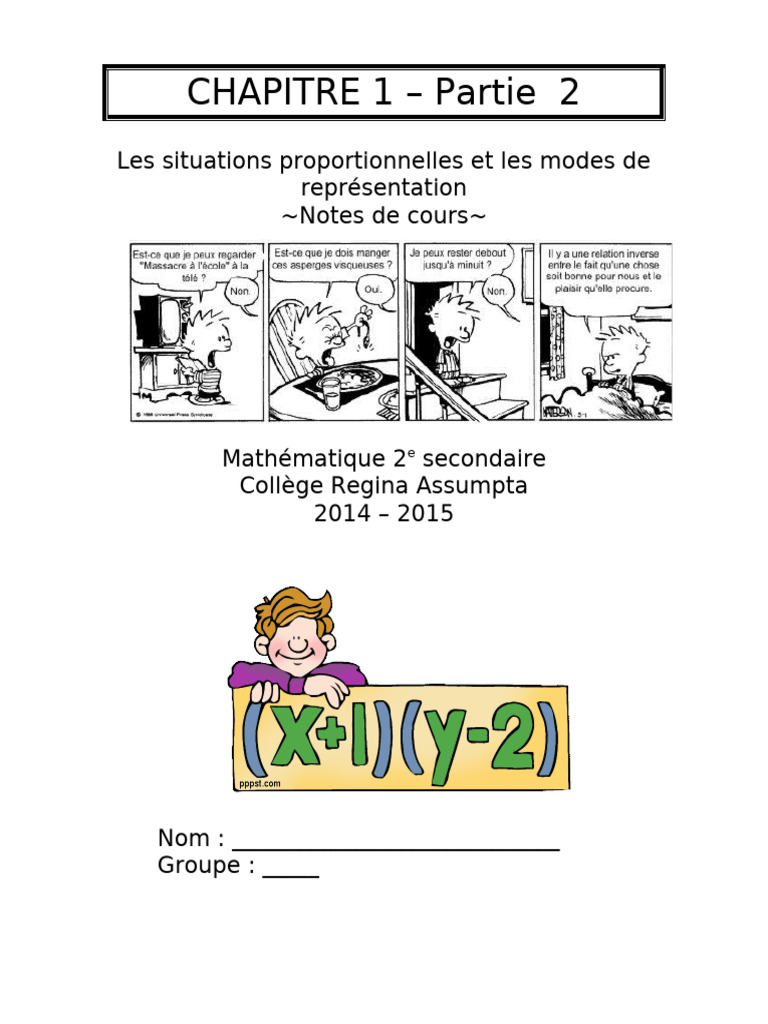 CHAPITRE 1 Notes de Cours Partie 2 | PDF