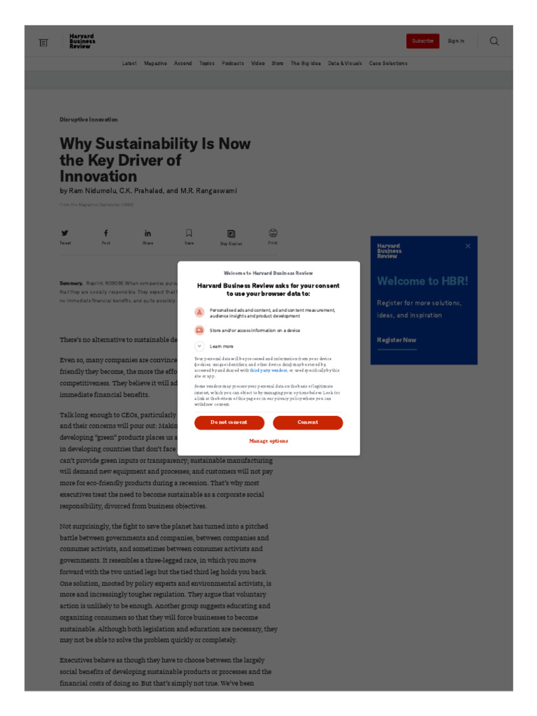 Why Sustainability Is Now The Key Driver of Innovation | PDF