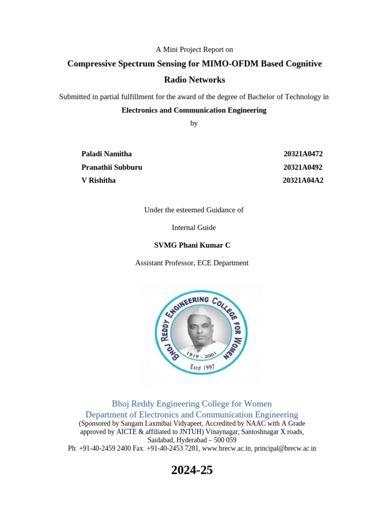 Mini Final Final Report Format Pdf