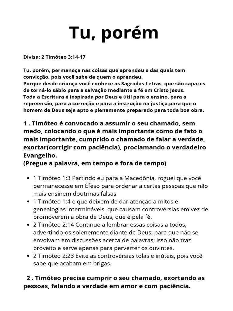 Tu, Porém | PDF