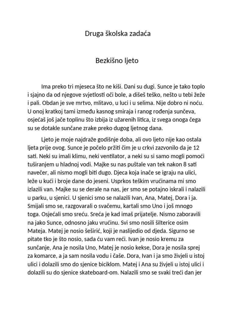 Druga Školska Zadaća | PDF