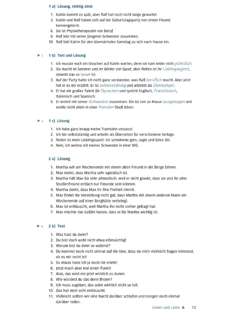 Hören&Lesen b1 Lösungen | PDF