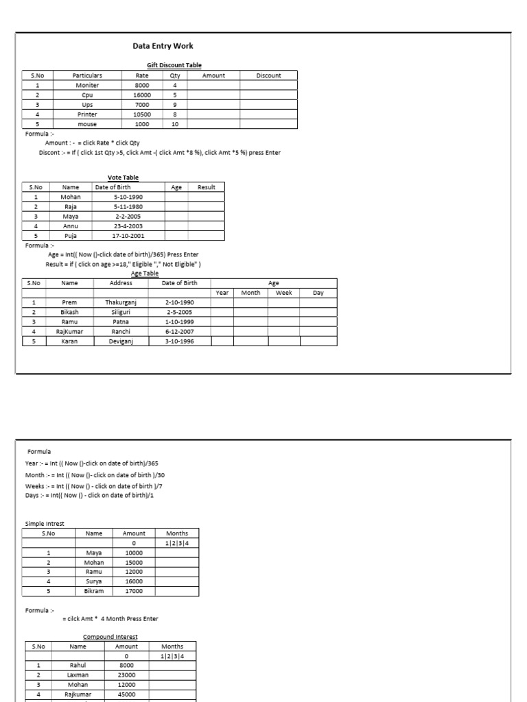 Online Excel Work Tutorial