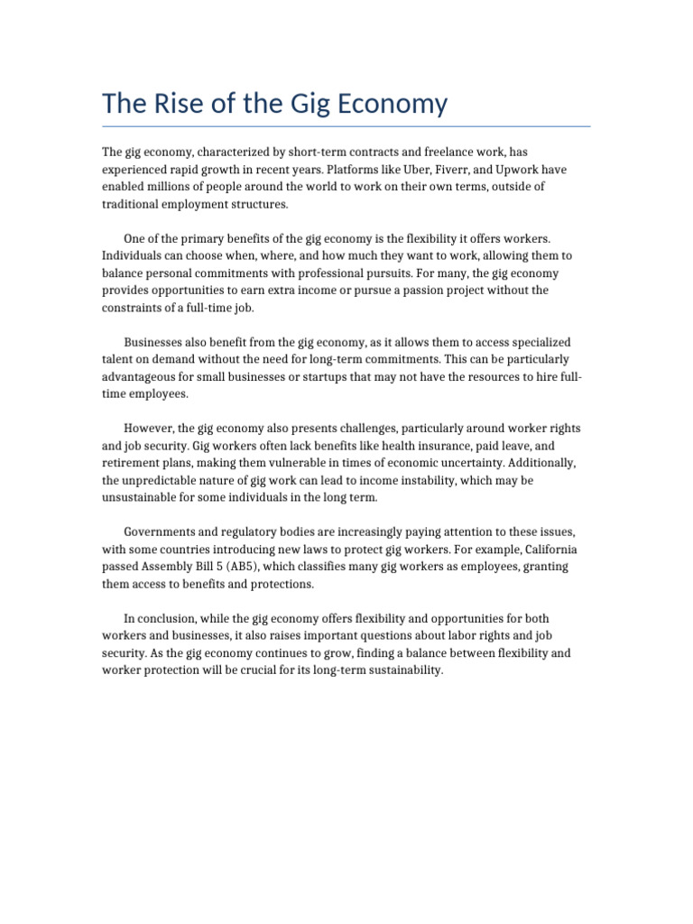 The Rise of The Gig Economy | PDF