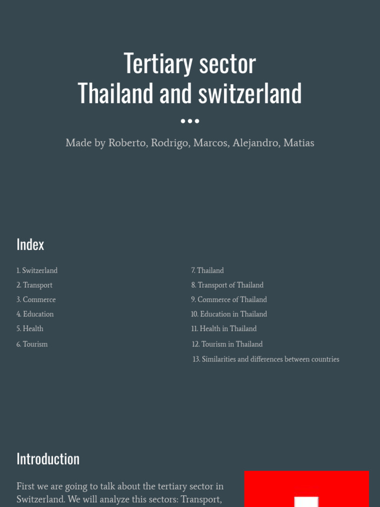Tertiary Sector Thailand and Sweden | PDF