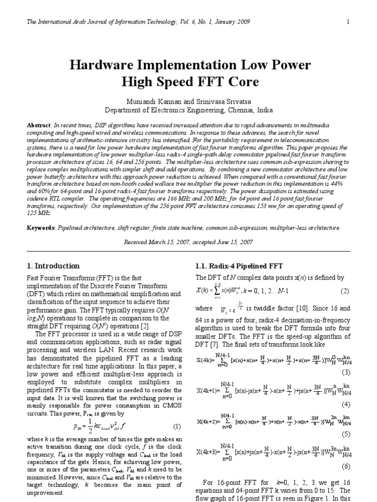 Low Power FFT Core Implementation | PDF | Fast Fourier Transform ...