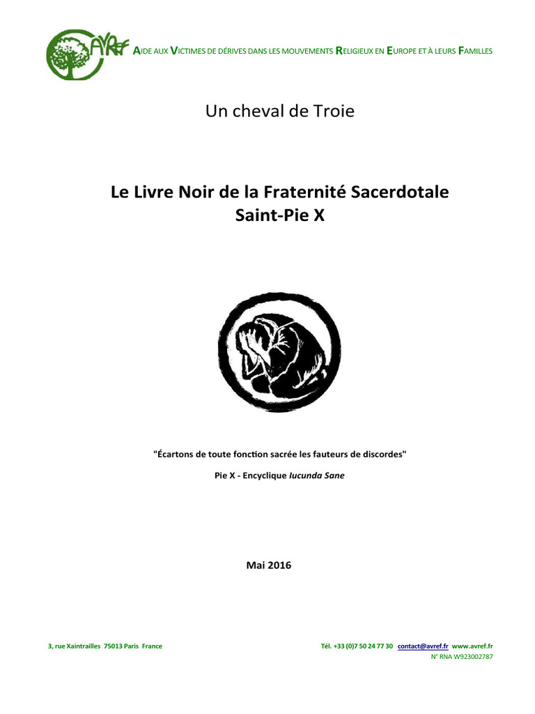 AVREF Livre Noir FSSPX | PDF