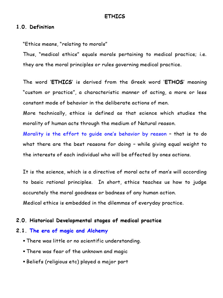 Ethics Notes Nshaho | PDF