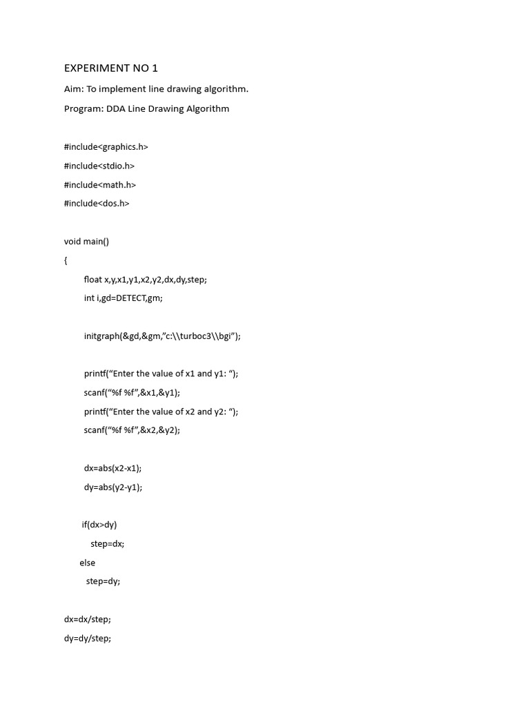 Dda Line Drawing Algorithm | PDF