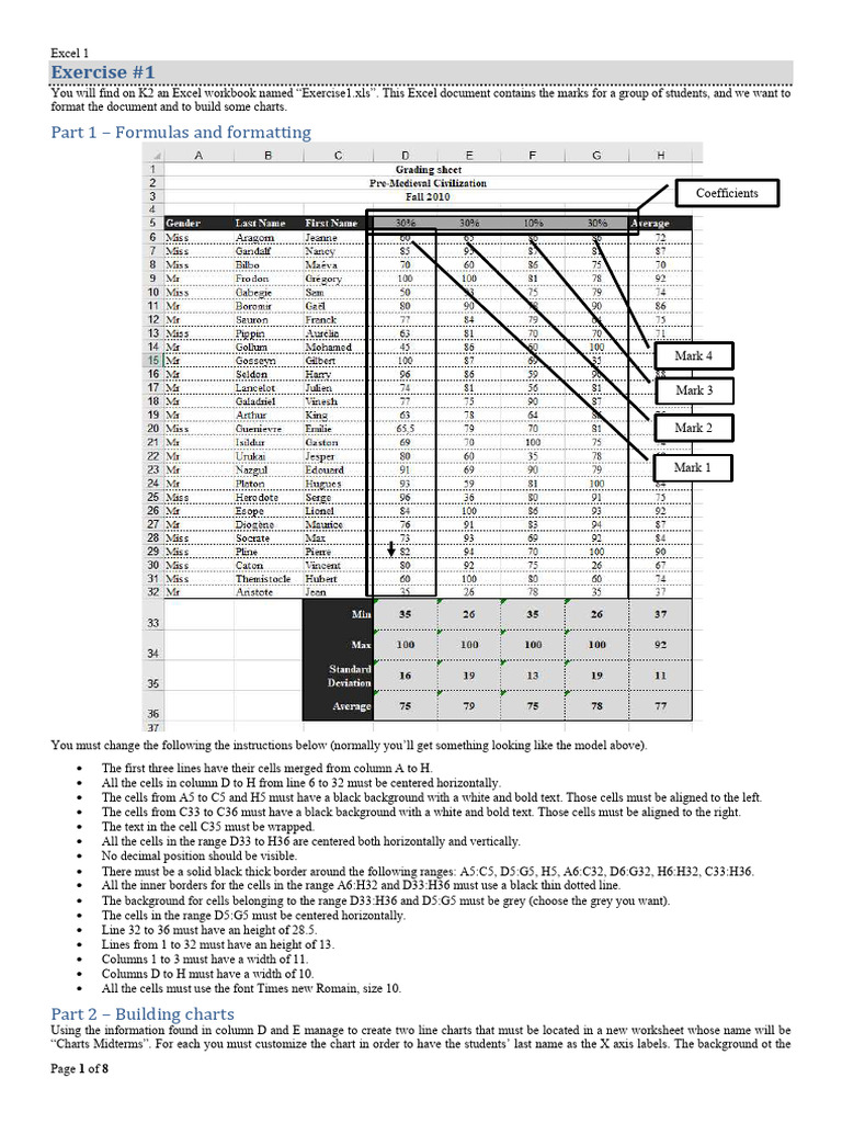 Excel 1 what to do pdf