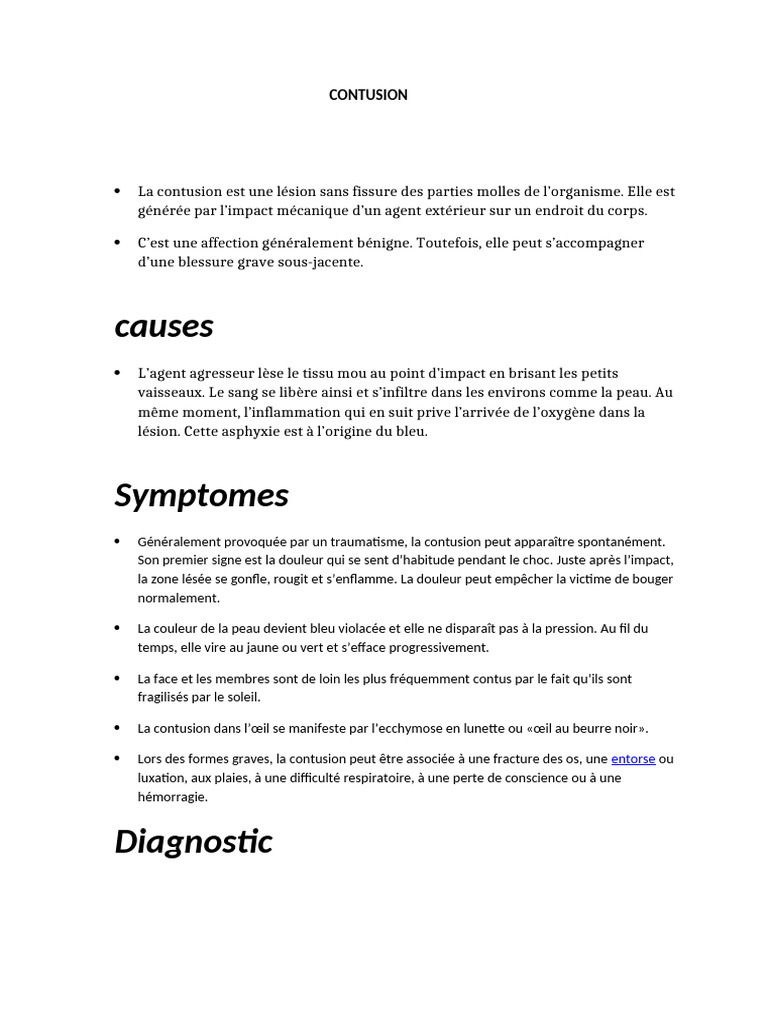 Contusion | PDF
