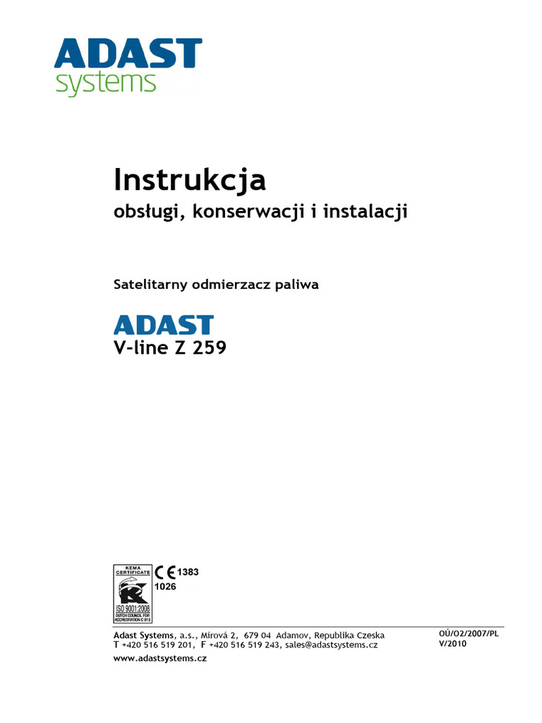 Instrukcja V - Line - Z259 - XII - 2009 | PDF