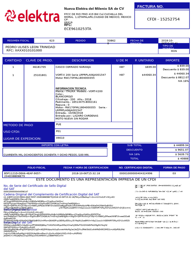 Factura CFDI 15252754 | PDF