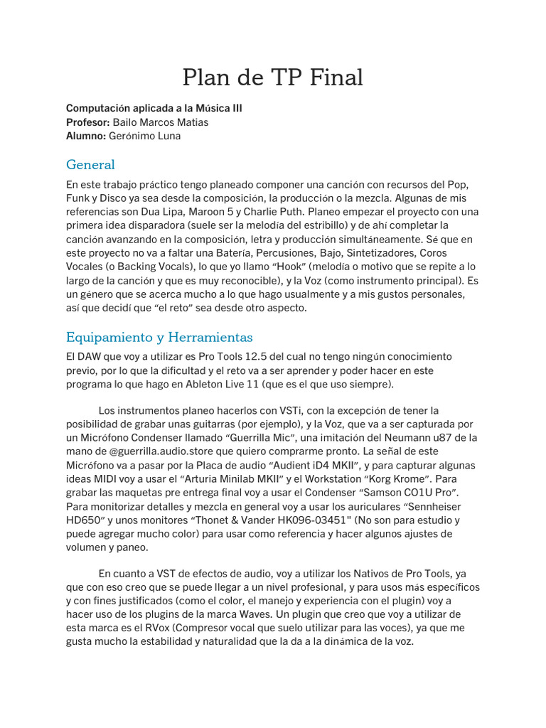 Plan de TP Final CAM3 - Gerónimo Luna | PDF