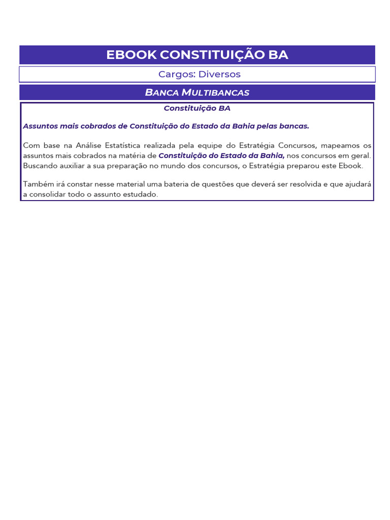 Ebook Constituição Bahia | PDF