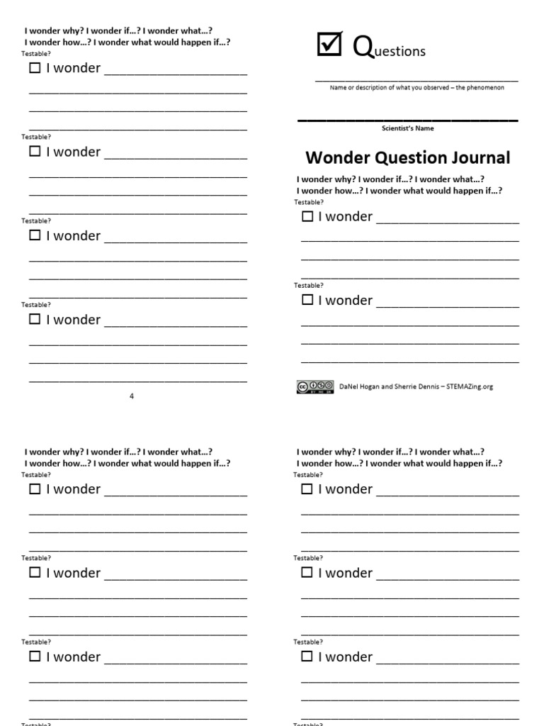 Wonder Question Journal | PDF