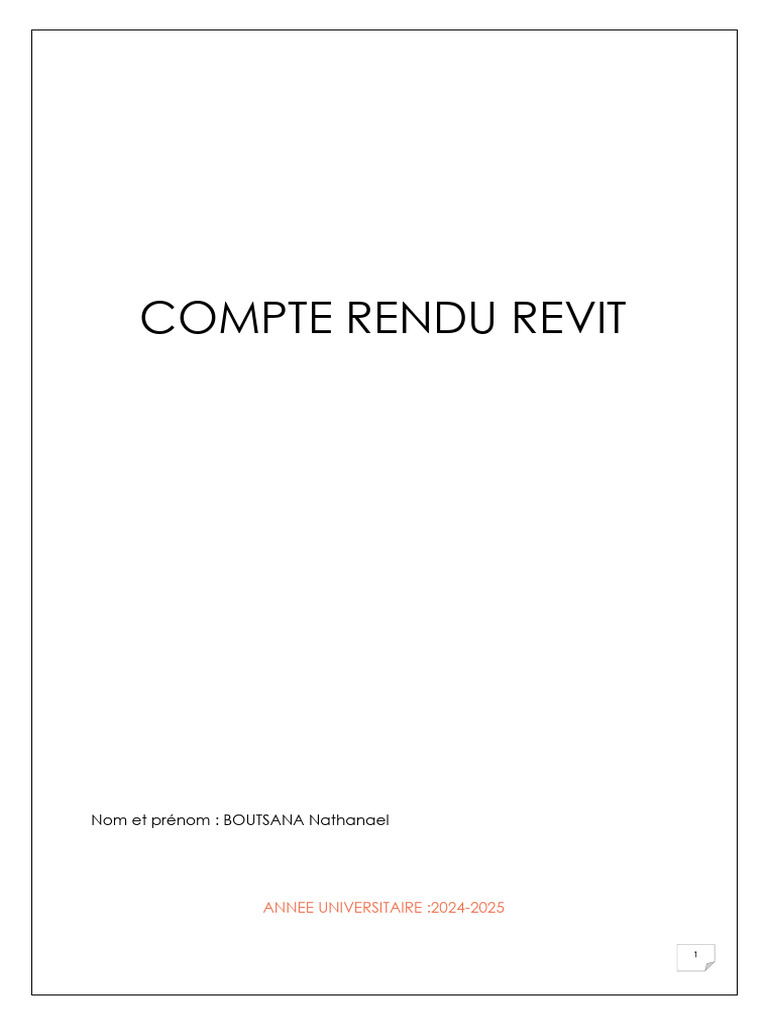 Compte Rendu Revit | PDF