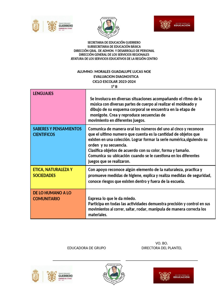 Diagnostico Individual 1 B | PDF