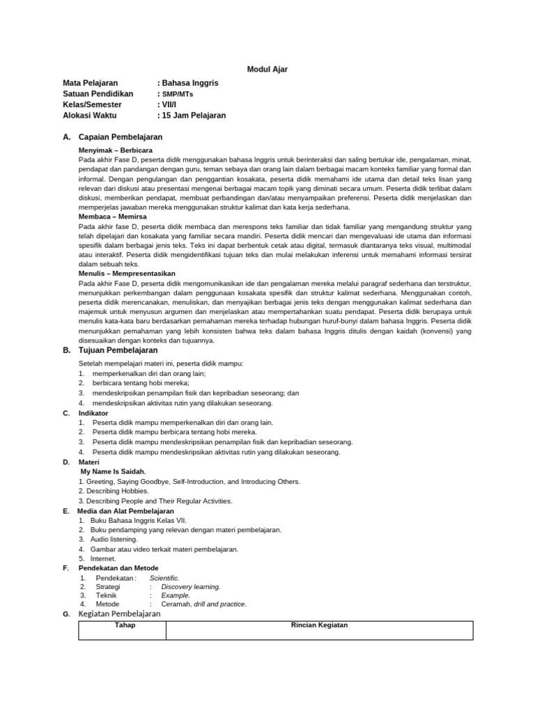 Modul Ajar Bab 1 | PDF