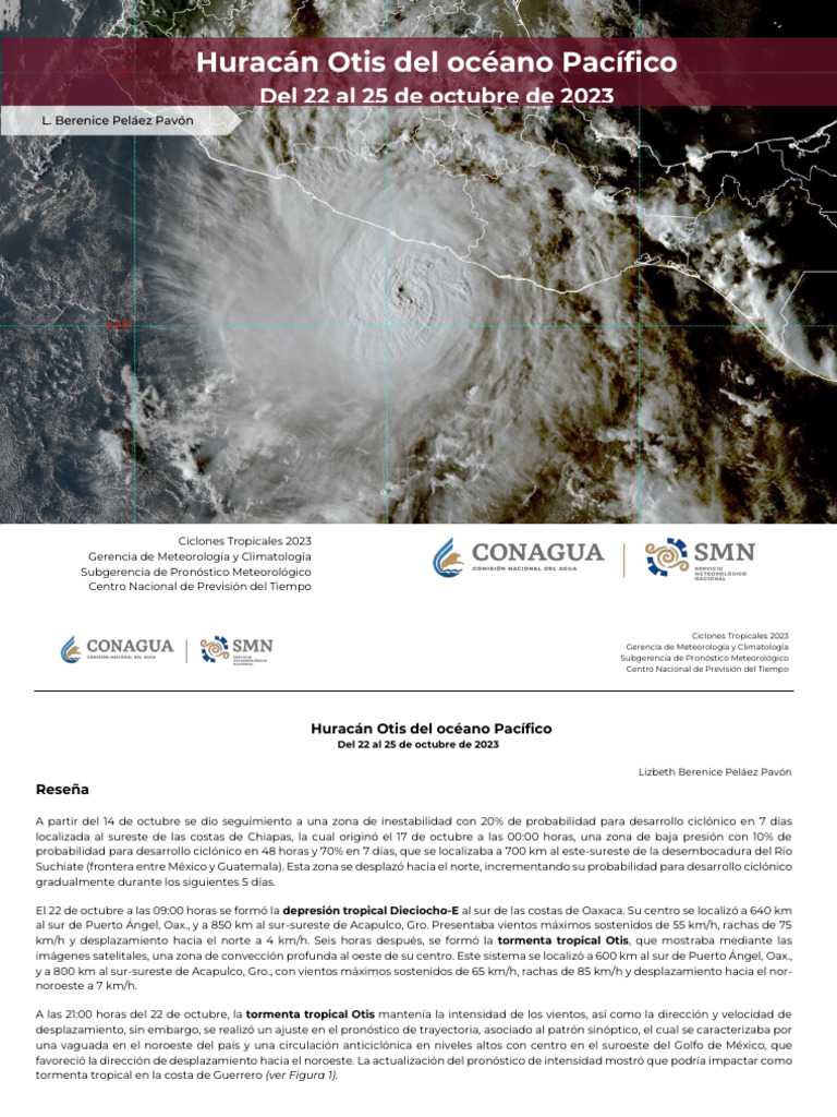 Huracán Otis: Impacto y Trayectoria 2023 | PDF | Ciclones tropicales ...