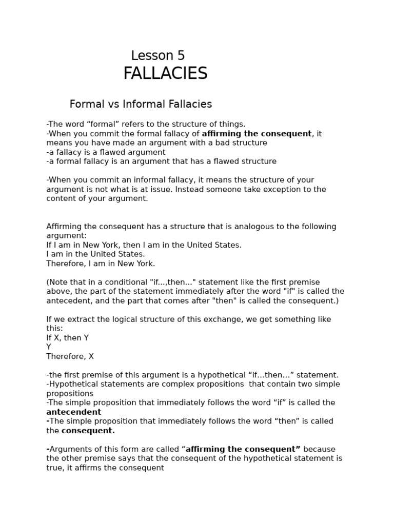 Lesson5 Fallacies | PDF