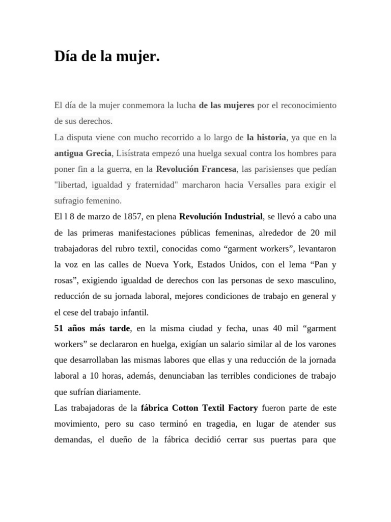 8 de Marzo Dia de La Mujer | PDF