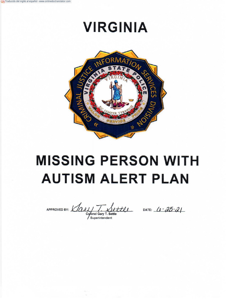 Autism Alert Plan 2021.en - Es | PDF | Policía | Ciencias sociales