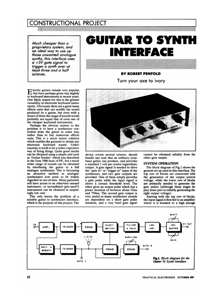 Guitar To Synth Interface | PDF