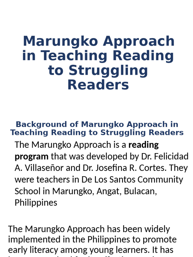 1.marungko Approach in Teaching Reading | PDF