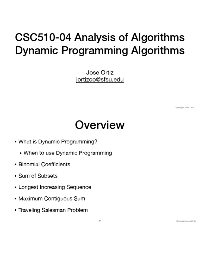 Dynamic Programming and Greedy Approaches | PDF | Dynamic Programming ...