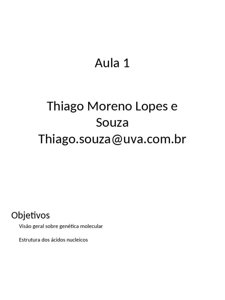 BIO MOL - Aula 1-3 | PDF