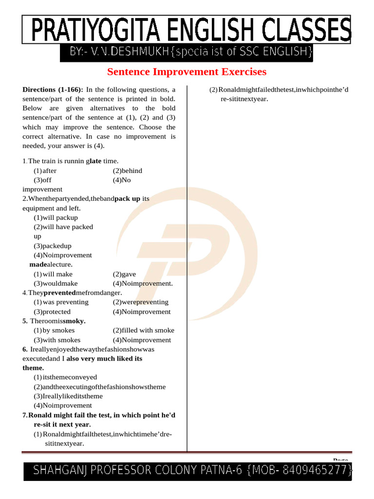 Sentence Improvement New | PDF
