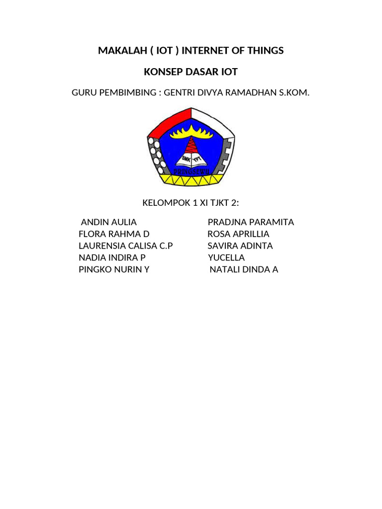 Makalah (Iot) Internet of Things Konsep Dasar Iot | PDF